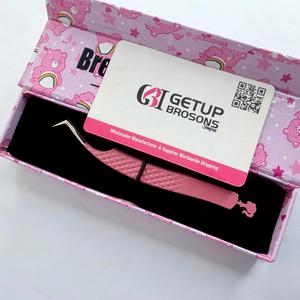 GETUP BROSONS IMPEX แหนบคุณภาพสูง รุ่น Dolphin สีชมพูเคลือบผงสีเงิน ปลายแหลม 10 มม. ผิวเรียบ ป้องกันไฟฟ้าสถิตย์ จับถนัดมือ - Product Image 4