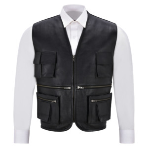 Chaleco de Pesca Personalizado para Hombre, Chaleco de Pescador de Cuero Vacuno Auténtico de Lujo, Chaleco de Caza con Múltiples Bolsillos, Proveedor de Chalecos al por Mayor - Product Image 1