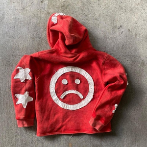 เสื้อแจ็คเก็ตซิปปักลายแบบทำเก่า แต่งคริสตัล ยี่ห้อ Custom Manufacturer ผ้าฟลีซเนื้อหนา 500GSM ทรงโอเวอร์ไซส์ ระบายอากาศได้ดี สำหรับทั้งชายและหญิง - Product Image 5
