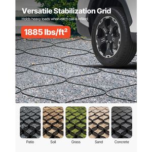 Griglia per Ghiaia Profondità 2 Pollici 17.06 X 8.86 FT 1880 LBS Per Piede Quadrato, Geogriglie Permeabili per Fissaggio Erba 5200 X 2700 mm - Product Image 3