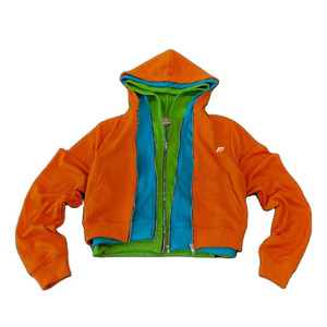 Custom 3 Layer Zip Hoodies <b>Men</b> Heavyweight Fleece 100% Cotton Triple Layer Color Block Winter Hoodie Cut Sew 3 Zipper - Product Image 1