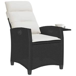Sedia da Giardino Reclinabile in Rattan PE Nero, Design Pieghevole - Product Image 4