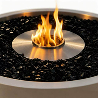 Cheminée bioéthanol contemporaine VALSE en acier inoxydable autoportante pour extérieur avec chauffage pour patio et salon