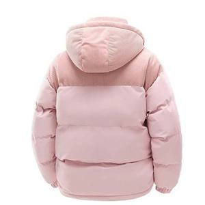 Blouson d'hiver matelassé à capuche, manches longues, imperméable, coupe-vent, logo avant en toile, polyester enduit, style urbain 2026 - Product Image 2