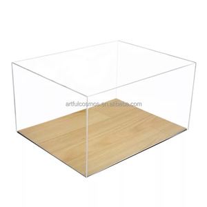 Caja de exhibición de acrílico transparente versátil con elegante base de madera: mejore la decoración de su hogar mostrando sus artículos favoritos - Product Image 1