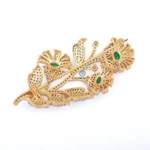Kritik CZ Designer Rhinestone Brooch Pin-Gold Plated Crystal Pearl Fashion Jewelry - Product Image 4