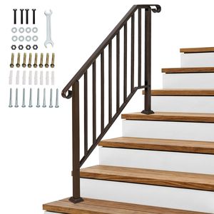 Barandilla de Hierro de 3 Niveles para Exteriores con Acabado en Cobre, Piezas Elegantes para Escaleras de Uso en Exteriores - Product Image 6