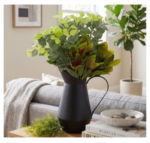 Hot Sale Black Powder Coating Modern <b>Unique</b> Premium Antique Nickel Plated Iron Flower <b>Vase</b> Luxuries Style <b>Vase</b> for Luxuries Home - Product Image 1