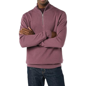 Black Quarter Zip Sweatshirt <b>Men</b> Plain Cotton <b>Pullover</b> Custom Clothing USA Fashion Wholesale Streetwear - Product Image 2