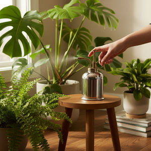 Pulvérisateur à pompe moderne noir mat pour plantes d'intérieur, flacon à brume fine, design ergonomique pour la décoration et le jardinage domestique - Product Image 5