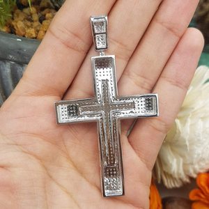 จี้กางเขนเงินแท้ 925 ประดับเพชรโมอิสซาไนต์ VVS ขนาดเล็ก สร้อยคอแบบ Ice Out เครื่องประดับจี้เพชรโมอิสซาไนต์รูปกางเขน - Product Image 5