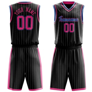 Uniforme de Baloncesto Elite Negro y Rosa, Jersey y Pantalones Cortos de Poliéster Premium, Logotipo Personalizado, Ropa de Equipo, Proveedor Mayorista OEM - Product Image 1