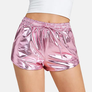 Colección de Verano para Mujer: Pantalones de Cintura Media con Estampado Metálico, Transpirables, Impermeables, de Secado Rápido, Ecológicos, de Cuero PU, con Logotipo Personalizado, Plateado Brillante - Product Image 4