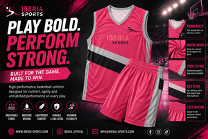 Ensemble de maillot et short de basketball personnalisés Iberia Sports, sublimé, col en V, sans manches, respirant, vêtements de sport pour adultes - Product Image 4