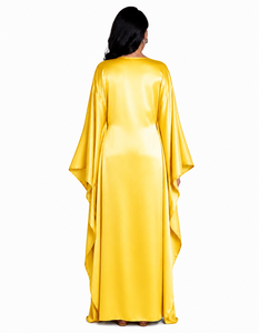 Premium ODM Winter Silk Satin <b>Kaftan</b> Abaya <b>Dress</b> for <b>Women</b> with Elegant Casual Styling Anti-Wrinkle Floor Length Long Sleeve - Product Image 2