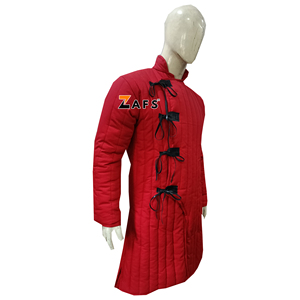 Authentic Medieval Red Gambeson Jacket Handmade Thick Padded Cotton Armor Coat Full Sleeve <b>Winter</b> Protective Reenactment Jacket - Product Image 3