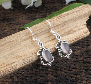 Pendientes de Cuarzo Rosa Natural, Plata de Ley 925, Pendientes de Piedras Preciosas Rosas, Fabricante Mayorista de Joyería 2026 - Product Image 3