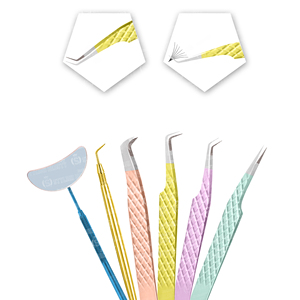 Pinces à cils en acier inoxydable personnalisées de qualité supérieure, à pointe en fibre pour une prise ferme et manche miroir - Product Image 5