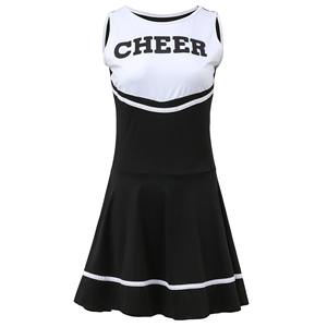 Ensemble jupe et haut de pom-pom girl professionnel pour adulte, 100 % polyester, imprimé par transfert thermique, 220 g, logo frontal, uniforme de compétition - Product Image 5