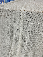 YX1465 Tissu en maille ouverte blanc en gros avec paillettes de 8 mm pour robes de mariée, robes de soirée et confection de vêtements