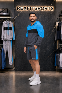 ชุดเสื้อแจ็คเก็ตและกางเกงขาสั้นโพลีเอสเตอร์สำหรับผู้ชาย REXFIT SPORTS 2026 แบบสั่งทำพิเศษ น้ำหนักเบา เหมาะสำหรับออกกำลังกาย วิ่ง และเล่นกีฬา - Product Image 6