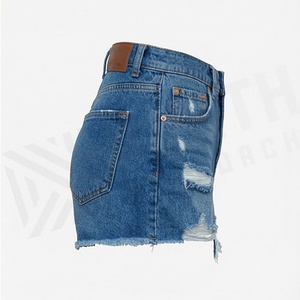 Womens Casual Sporty High <b>Waist</b> <b>Jeans</b> Shorts Breathable Loose Denim <b>Elastic</b> <b>Waist</b> Pattern Summer Leg Style Trendy Outfit - Product Image 3