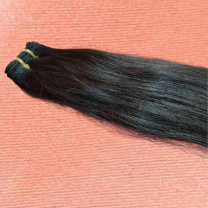 Extensiones de Cabello Liso Virgen Indio Natural Sin Procesar con Cutícula Alineada, Doble Trama, de Una Sola Capa, Color Negro Natural - Product Image 5