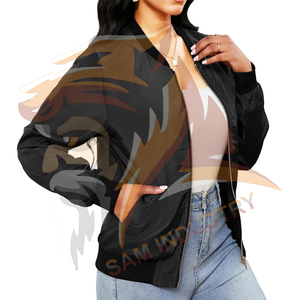 Hot Selling <b>Light</b> Weight Comfortable Satin <b>Jackets</b> Latest Design <b>Women's</b> Breathable Satin Varsity Bomber <b>Jacket</b> - Product Image 4