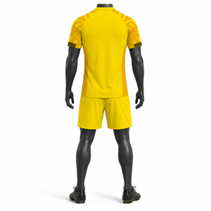 Uniforme de Fútbol Amarillo Personalizado, Conjunto de Camiseta y Pantalones Cortos de Poliéster Transpirable, Ropa Deportiva de Secado Rápido para Entrenamiento de Equipo para Hombre - Product Image 3