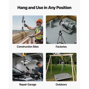 Paranco a Catena Manuale per Carichi Pesanti 1/2T (1100 libbre) Capacità 20FT (6 metri) Sollevamento Catena in Acciaio Legato G80 Doppio Blocco Meccanico - Product Image 3