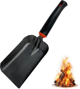 Cepillo para limpiar chimeneas con mango largo de metal, pala negra mate, herramienta para el hogar y jardín, pala decorativa hecha a mano con diseño vintage - Product Image 2