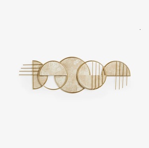 Décoration murale géométrique moderne en fer/acier inoxydable Kraft World, art métallique abstrait fait main, design minimaliste, pièce unique à suspendre - Product Image 1