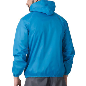 Veste imperméable à capuche pour homme, bleu clair, polyester, printemps, décontractée, fermeture éclair, coupe classique - Product Image 6