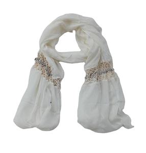 Bufandas de diseñador de tela de rayón al mejor precio, chal de ganchillo blanco suave para damas, aspecto atractivo y Material cómodo - Product Image 1