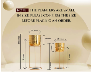 Jardinières en métal sur pieds, pots de plantes décoratifs d'intérieur pour salon, chambre, balcon, bureau - Product Image 3
