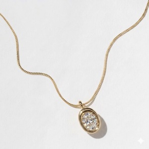 Classic IGI Certified EF and VVS1 14K/18K Real <b>Solid</b> <b>Gold</b> 0.75 tcw Oval Cut Lab Grown Diamond <b>Pendant</b> Necklace Everyday Jewelry - Product Image 5