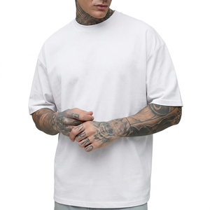 T-shirt en coton uni bleu marine à col rond et manches courtes pour homme, coupe classique, style décontracté - Product Image 3