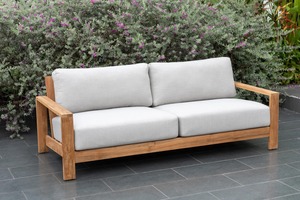 Juego de Muebles de Exterior de Lujo, Sofá y Sillón de Madera de Teca con Mesa de Centro, Juego de Patio Moderno con Diseño de Cuerda para Jardín, Hotel - Product Image 3