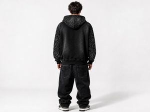 New Latest Design Made in Pakistan Rhinestone Hoodies OEM Service Wholesale <b>Men</b> Rhinestone Hoodies <b>Thermal</b> - Product Image 2