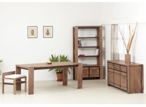 Mesa de Comedor Comercial de Madera de Teca Sólida Tallada, Ecológica, Duradera, de Lujo Moderno y Alta Calidad, Juego de 6 para Restaurante, en Oferta - Product Image 5