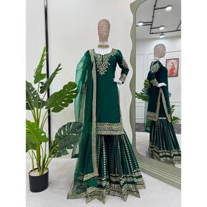 Hermosa ropa de fiesta para mujer Top-Bottom y Dupatta Set - Product Image 2