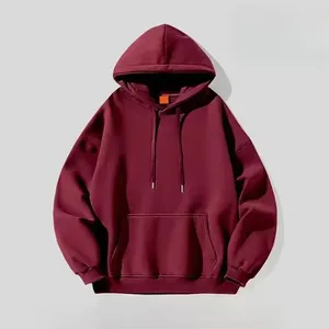 Men's hooded sweatshirt autumn and winter Y2K retro <b>soft</b> adult solid color autumn and winter street casual basic sweatshirt - Product Image 3