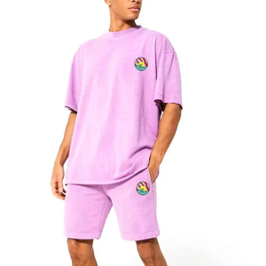 Conjunto de Camiseta y Pantalones Cortos Extra Grandes para Hombre, 250G, Cuello Caído, Corte Holgado, Talla Grande, Ropa Deportiva Informal - Product Image 6