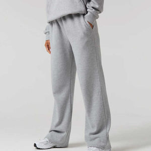 Conjunto de Sudadera con Capucha y Pantalones Deportivos de Forro Polar Gris para Mujer, Corte Holgado Informal, 2 Piezas, Color Sólido, para Todas las Temporadas - Product Image 4