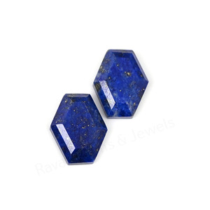 Best Selling <b>Lapis</b> <b>Lazuli</b> Hexagon Shape Step Cut High Polish 10x16mm Loose Cabochon Gemstone Jewelry Making Pendant Earrings Set - Product Image 4