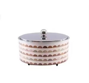 Modern Industrial Stainless Steel Round Chafing Dish <b>Buffet</b> Food <b>Warmer</b> with Vertical Wire Frame Stand and Matte Black Lid - Product Image 4