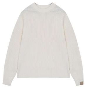 Pull ras du cou côtelé en maille de coton doux, délavé effet vieilli, à manches longues, style minimaliste décontracté pour homme, coupe confortable, qualité supérieure - Product Image 1