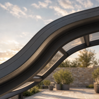 Abri de stationnement pour 2 voitures Angye, moderne et luxueux, personnalisé pour villa, avec toit en aluminium thermolaqué et auvent imperméable
