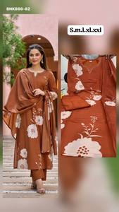 Kurti-Pant & Dupatta en mousseline de soie de style moderne, design Evergreen, de qualité supérieure, imprimé numériquement – Fournisseur et exportateur mondial - Product Image 3