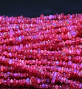Perles d'opale rose non taillées, forme irrégulière, perles percées, taille 3-4 mm, longueur 8 pouces, opale naturelle pour la fabrication de bijoux - Product Image 3